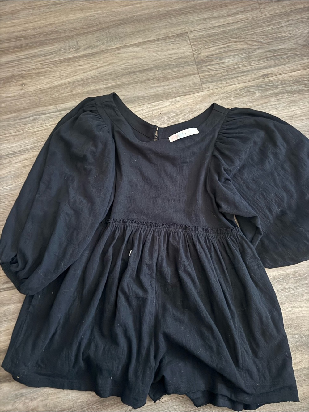Black Puff Sleeve Free people romper